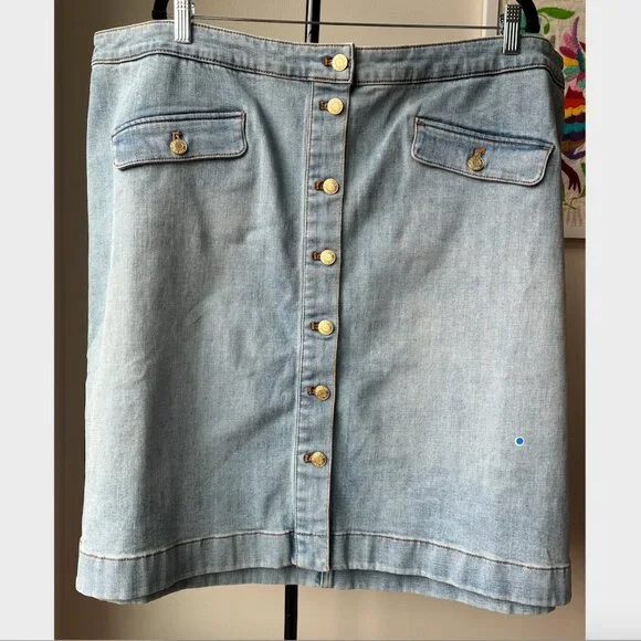 Talbots NWT Demi A-Line Midi Skirt - Salt Wash - Size 22W - Picture 4 of 12